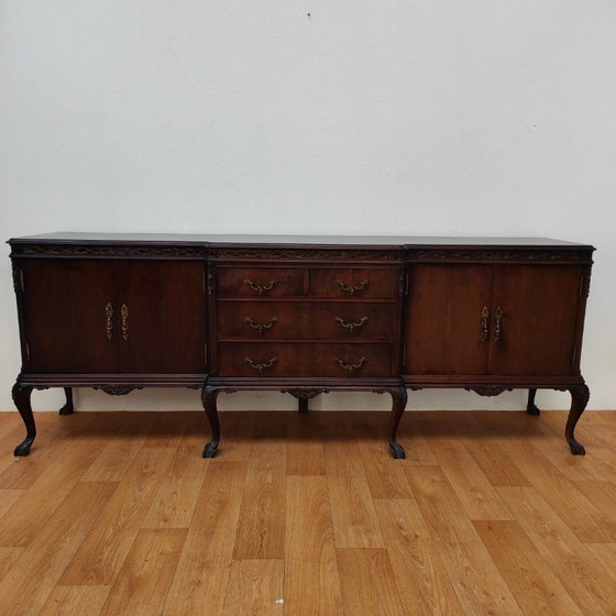 Image 1 of Vintage Chippendale dressoir buffetkast ladekast wandkast