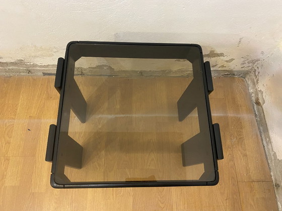 Vintage Meblo Yugoslavia Nesting Side Table, Smoked Glass, 1970s – Frattini Style – Wood (photo 7 of 15)