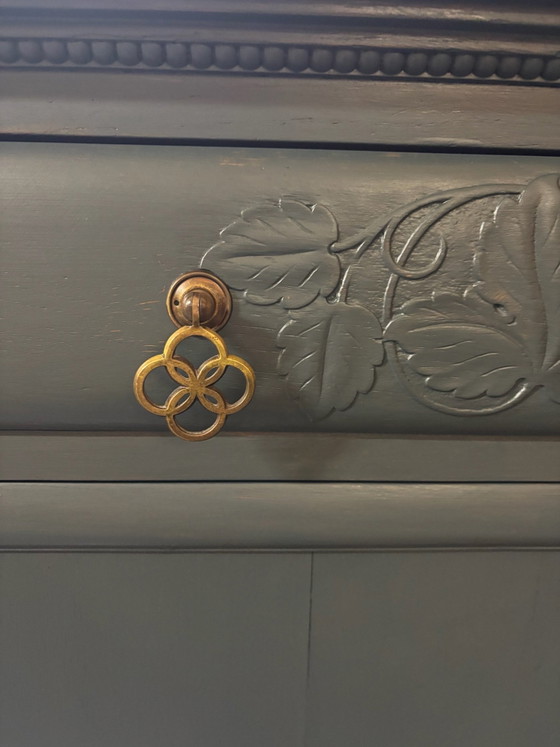 Antique Brocante Sideboard, Wood, Blue (photo 7 of 11)