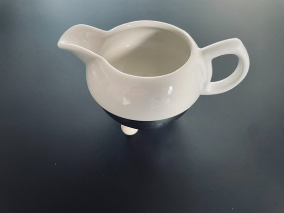 Image 1 of Servizio da tè/caffè vintage – ceramica e acciaio inossidabile – 3 pezzi