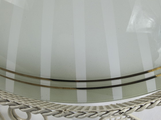 Image 1 of Vintage ceiling lamp Ø70 cm – Metal frame – Striped motif – Retro design