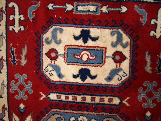 Image 1 of Tappeto kazako caucasico vintage fatto a mano, 122 cm x 185 cm, anni '70 - 1C521