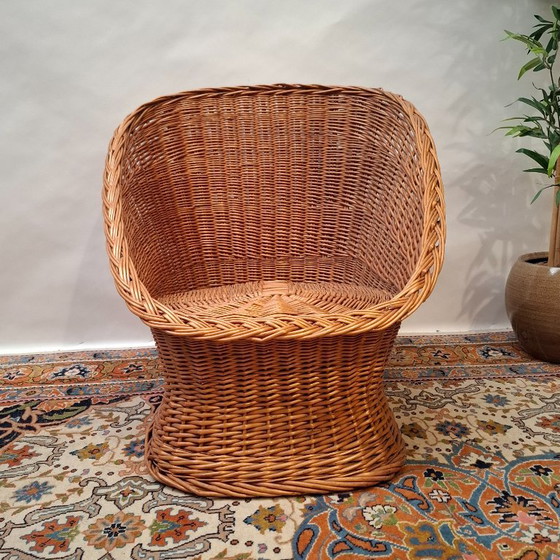 Vintage Rieten Kuipstoel – Fauteuils, Rattan, Wicker (photo 3 of 7)