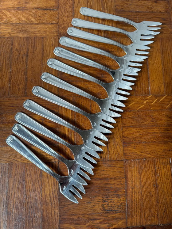 Image 1 of Set aus 12 Degrenne-Silbergabeln