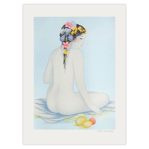 Lithographie signée de Mara TRAN-LONG, Isabelle, 1987 – lithos zeefdrukken, Paper (photo 2 of 5)