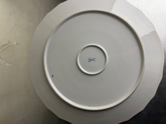 Image 1 of Original Meissen Zwiebelmuster Servierplatte Form 825 Herstellerjahr 1951 2. Wahl Ø 34 cm