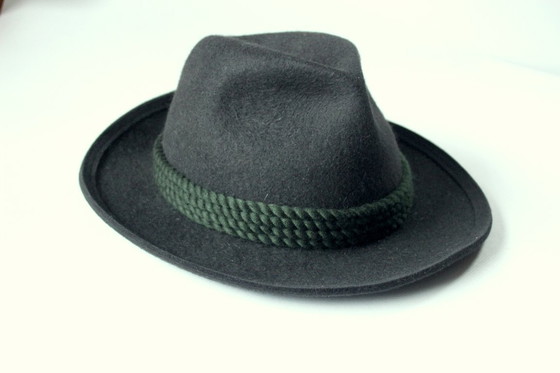 Image 1 of Cappello loden vintage per caccia e sport - cappello da uomo fatto a mano - taglia 58