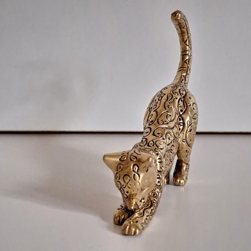 Messingkatzenfigur, The Franklin Mint – decoratieve objecten, Brass (photo 2 of 5)