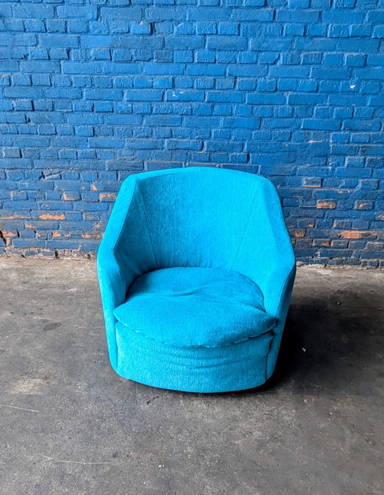 Image 1 of Fauteuil lounge bleu vintage