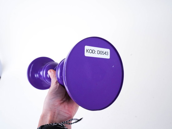 Image 1 of Purple metal candlestick, Danish design, 1970s, made in Denmark