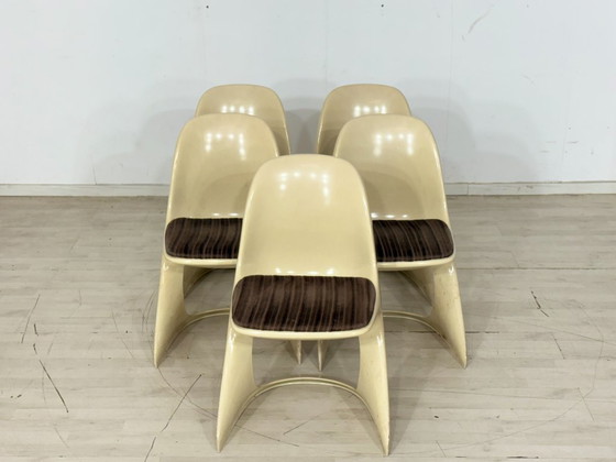 Image 1 of Set van 5 Casalino Casala stoelen / Vintage Space Age eetkamerstoelen – jaren 70