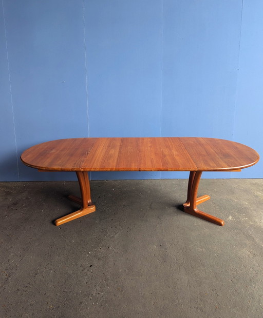 Table de salle à manger extensible vintage danoise en teck, Dyrlund
