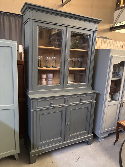 Vintage Brocante Buffetkast – buffetkasten, Wood, Glass (photo 2 of 10)