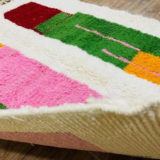 Image 1 of Alfombra bereber de lana natural, tejida a mano con métodos tradicionales, tamaño 2/3 m.