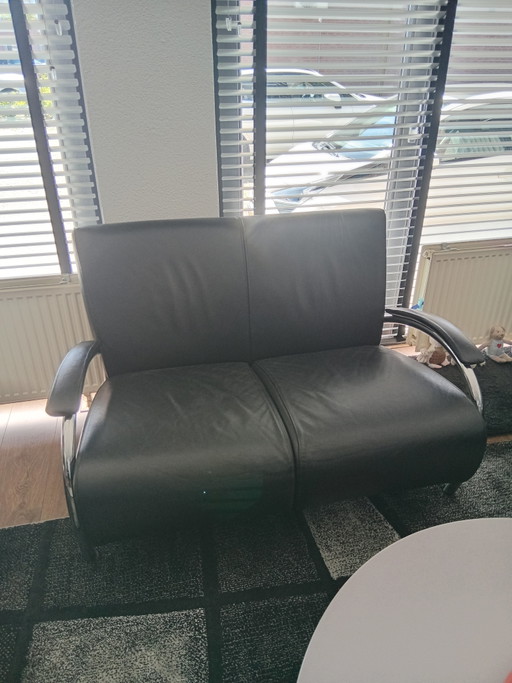 Molinari Academie 2 Zitter Zwart – 2 zitsbanken, Leather, Metal (photo 2 of 6)