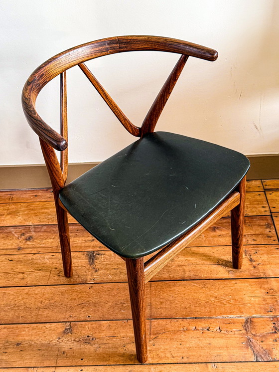 Image 1 of Mid - Century Modern Model 255 Teak and Leather Dining Chair by Henning Kjærnulf for Bruno Hansen, Denmark, 1960s