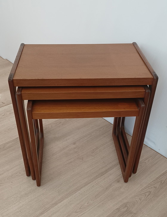 Image 1 of Opal Set Of Three Nest Tables In Walnut