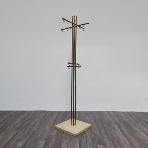 Renato Zevi Metalarte Marmeren en Messing Kapstok Modern Design