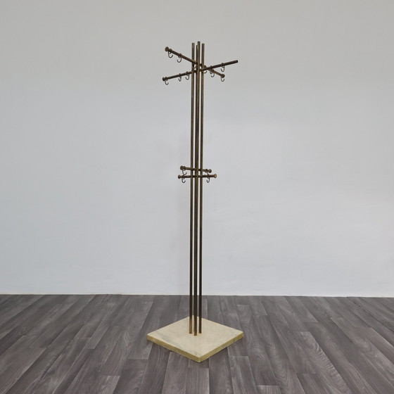 Image 1 of Renato Zevi Metalarte Marmeren en Messing Kapstok Modern Design