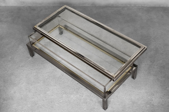 Image 1 of Vintage coffee table with glass cabinet by Maison Jansen, France 1970