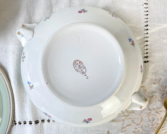 Vintage 1950s Floral White and Green Porcelain Soup Tureen Salins 66 – Crockery (photo 10 of 10)