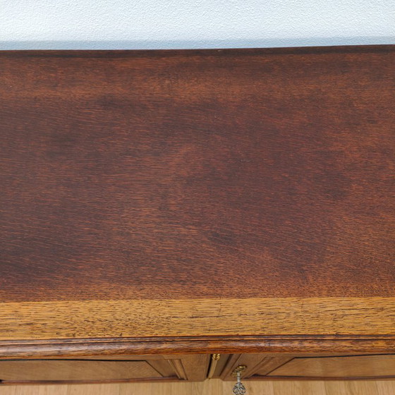 Vintage rustic wooden sideboard, wall cabinet, buffet. (photo 11 of 17)
