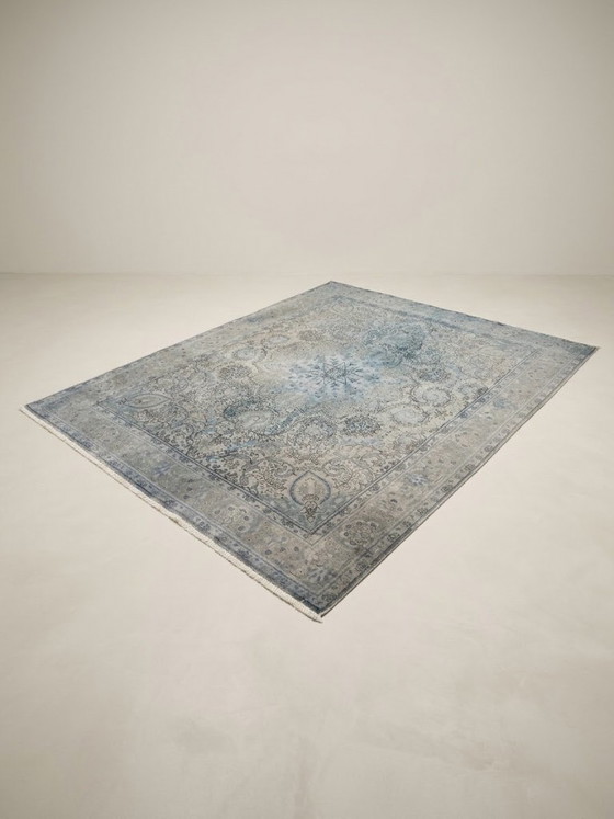 Large Persian Kerman Rug (384x296) | Hand-knotted Vintage Washed Aqua – Rugs & carpets, Wool (photo 2 of 7)