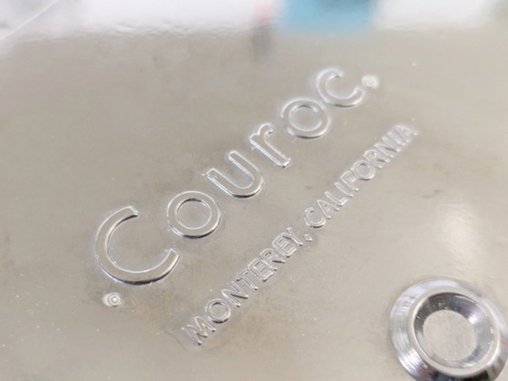 Image 1 of Grande vassoio di metà secolo di Couroc of Monterey | Intarsio Roadrunner | Resina fenolica nera