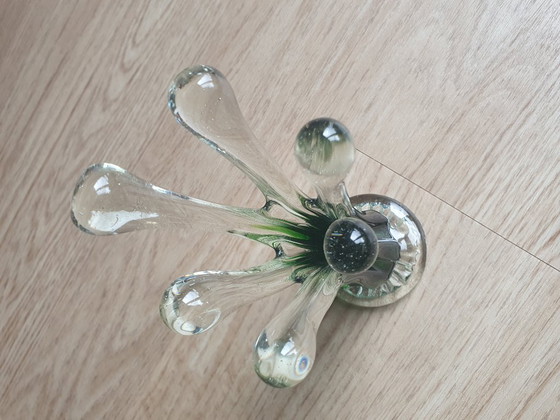 Image 1 of Vintage Murano splash vase green