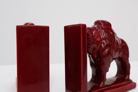 Image 1 of Bélgica / 1920 / juego sujetalibros / F.J 539 / cerámica / Art Déco