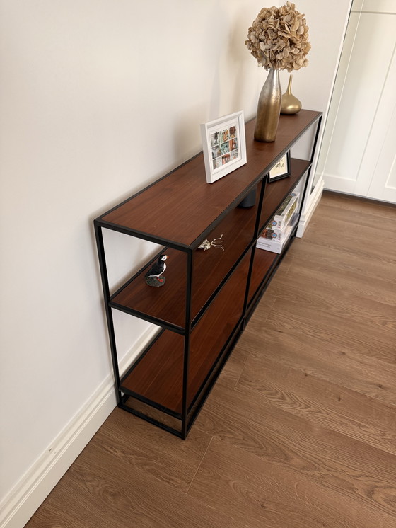 Image 1 of La Redoute Watford Console Rack in Walnut Veneer and Metal