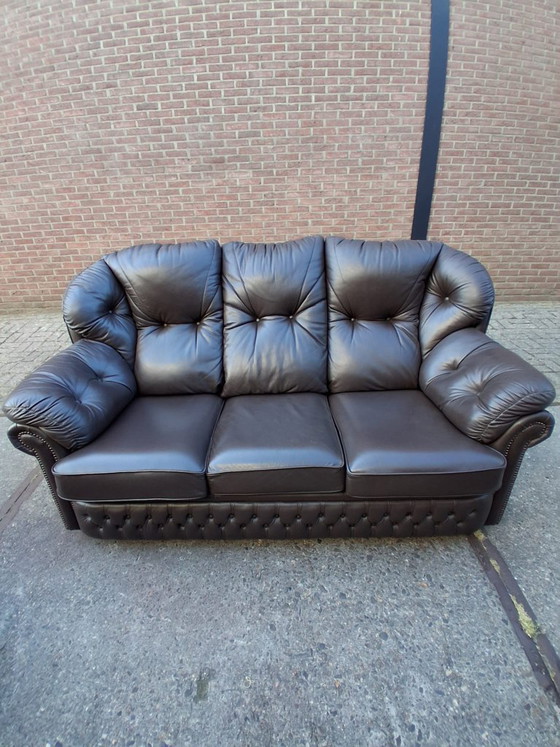 Set di divani Chesterfield di Springvale 3+1+1 – Sofà, Wood, Leather (photo 6 of 7)