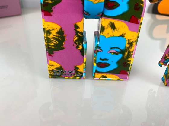 Image 1 of Bearbrick Andy Warhol Marilyn Monroe Version 400% + 100% MEDICOM Toys
