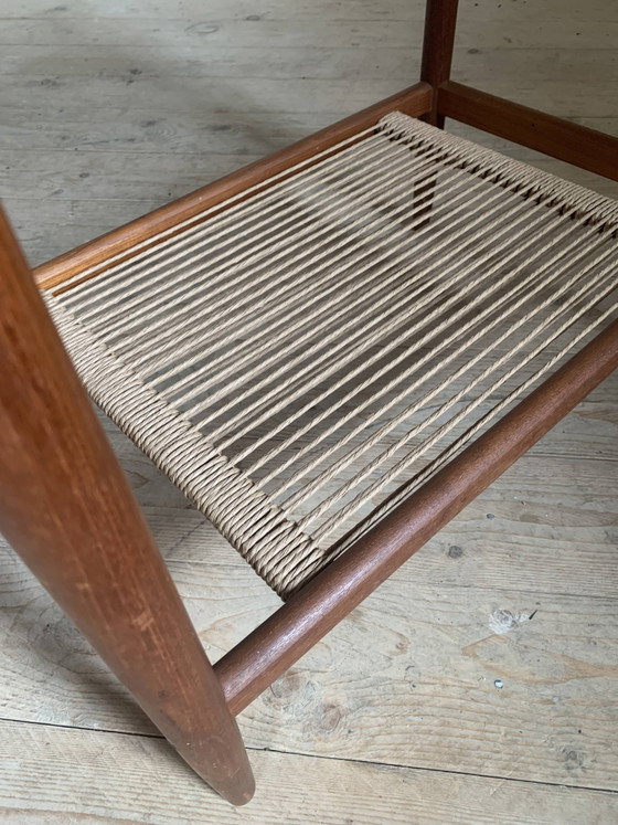 Tavolino da caffè vintage in teak e corda con portariviste. – Tavolini, Scandinavian (photo 8 of 10)