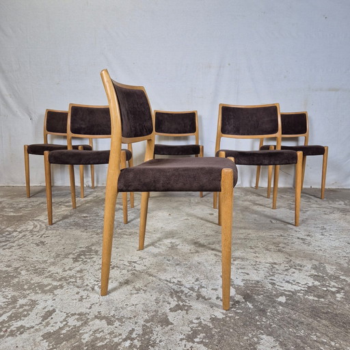 Niels Møller modèle 80 chaise de salle à manger vintage en chêne 1960s