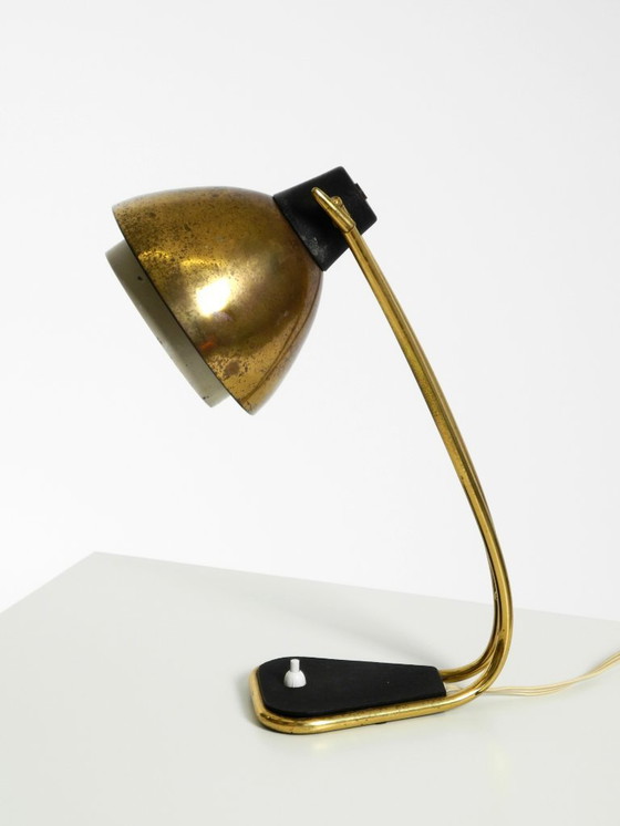 Image 1 of Rare large Mid Century Modern brass table lamp with beautiful patina