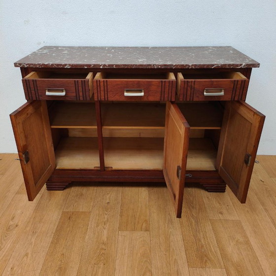 Buffet bas Vintage Ancien Commode Meuble de Salle de Bain avec Plateau en Marbre – Marble (photo 3 of 12)