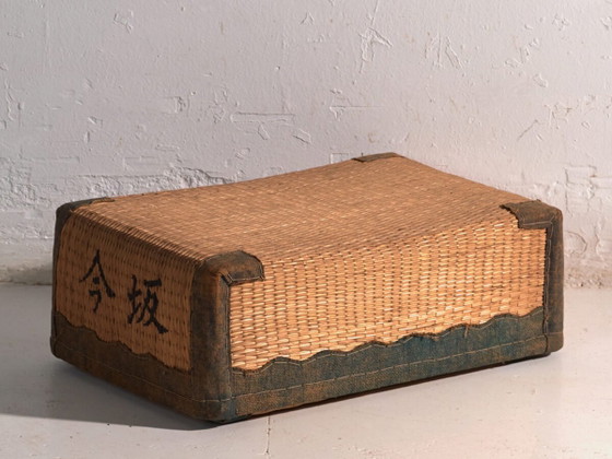 Antique Japanese bamboo baskets with calligraphy – Japan, circa 1930. Set of two – Decorative Objects, Wood (photo 2 of 40)