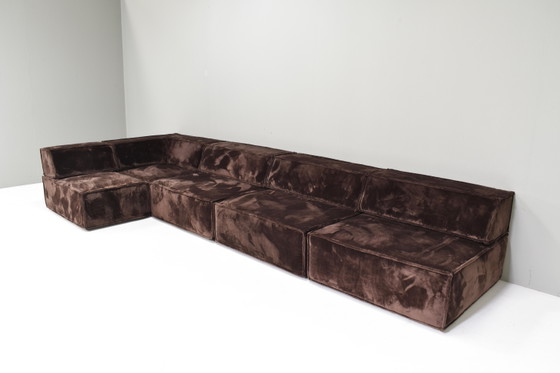 COR Trio Sectional Sofa in Chocolate Brown Velvet 1972 NEW UPHOLSTERY, Modular sofas, Retro (photo 4 of 19)