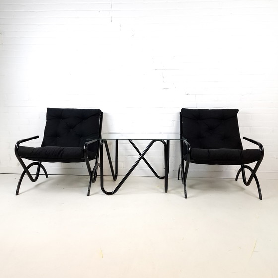 Image 1 of Set vintage Memphis Milano di 2 poltrone + tavolino