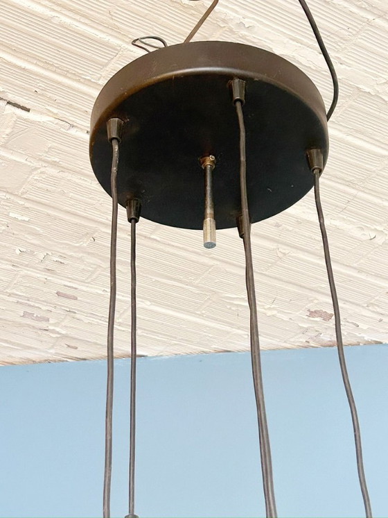 Image 1 of Raak vintage waterfall pendant light – chrome and orange