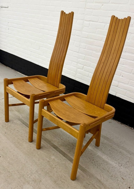 2 vintage Allmilmö designer stoelen