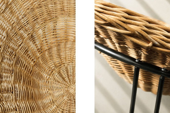 Sedia sferica vintage in rattan, stile moderno boho di metà secolo, italiana, anni '50. – Poltrone, Metal (photo 11 of 20)