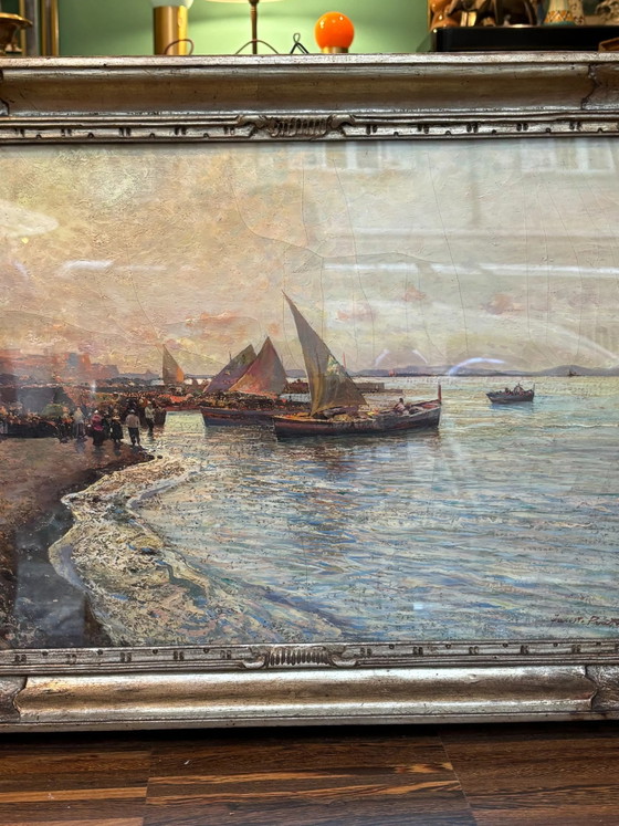 Seascape Oil Painting on Board by Fausto Pratella, 1950s – Paintings & Drawings (photo 3 of 15)
