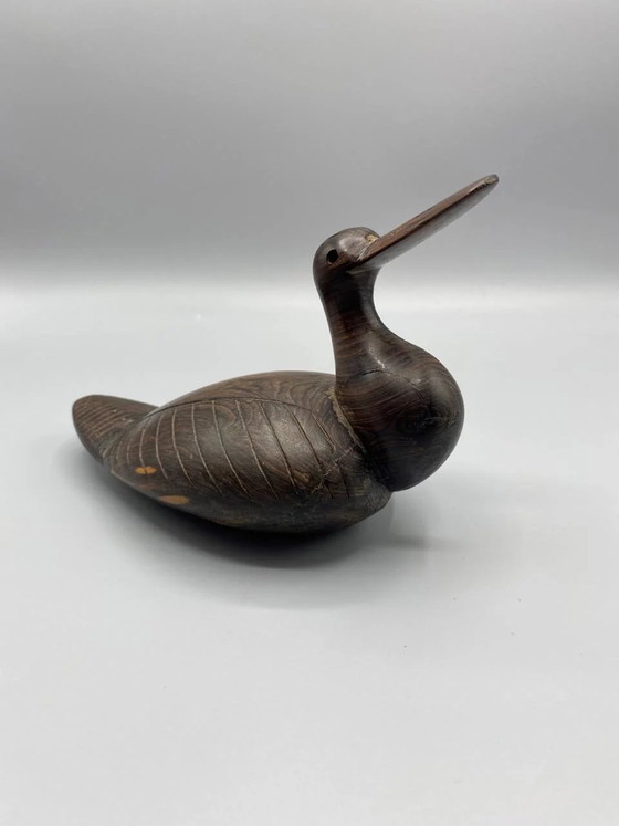 Sculpture d'oiseau aquatique en bois sculpté, art populaire – Wood, Rustic (photo 3 of 6)