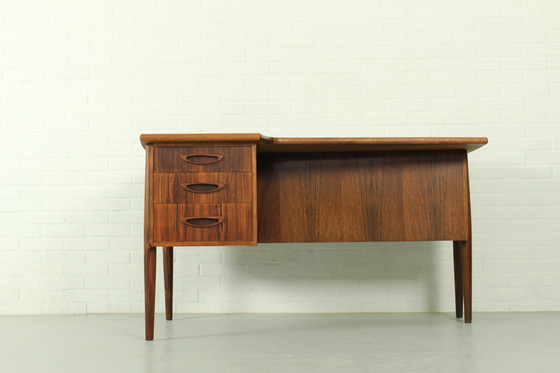 Image 1 of Mid Century Rosenholz Bumerang-Schreibtisch, 1960er Jahre