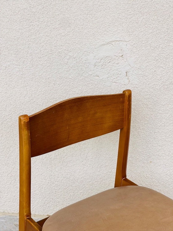 Image 1 of Paire de chaises vintage en bois et skaï, 1960