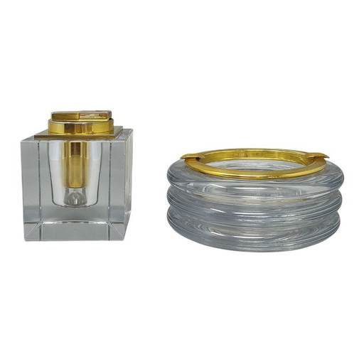 Set da fumo anni '70 di Antonio Imperatore in vetro di Murano.