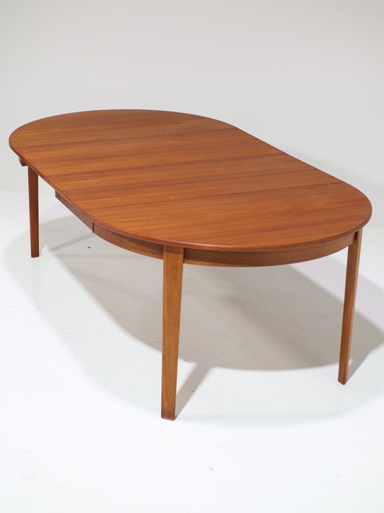 Image 1 of Extendable round dining table teak vintage Danish