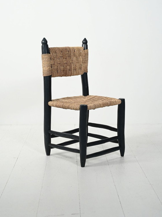 Image 1 of Ensemble de cinq chaises marocaines en bois bleu